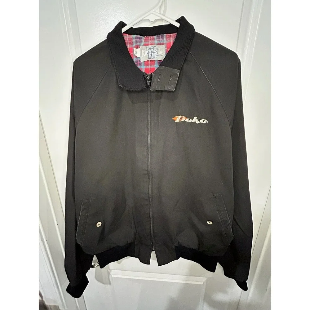 Vintage 70's 80's Deka Batteries Plaid Lined Jacket No‎ Flaws